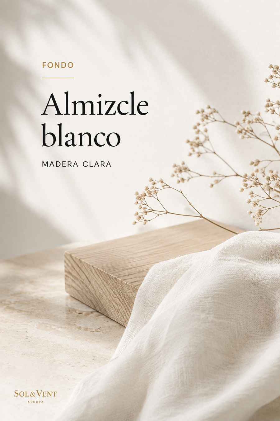 Lino blanco y madera clara, evocación del almizcle blanco, nota de fondo de la fragancia Patio Andaluz de Sol&Vent