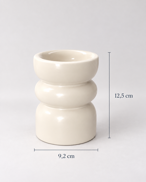 Medidas del quemador de cera Balaustre: 12,5 cm de alto y 9,2 cm de ancho